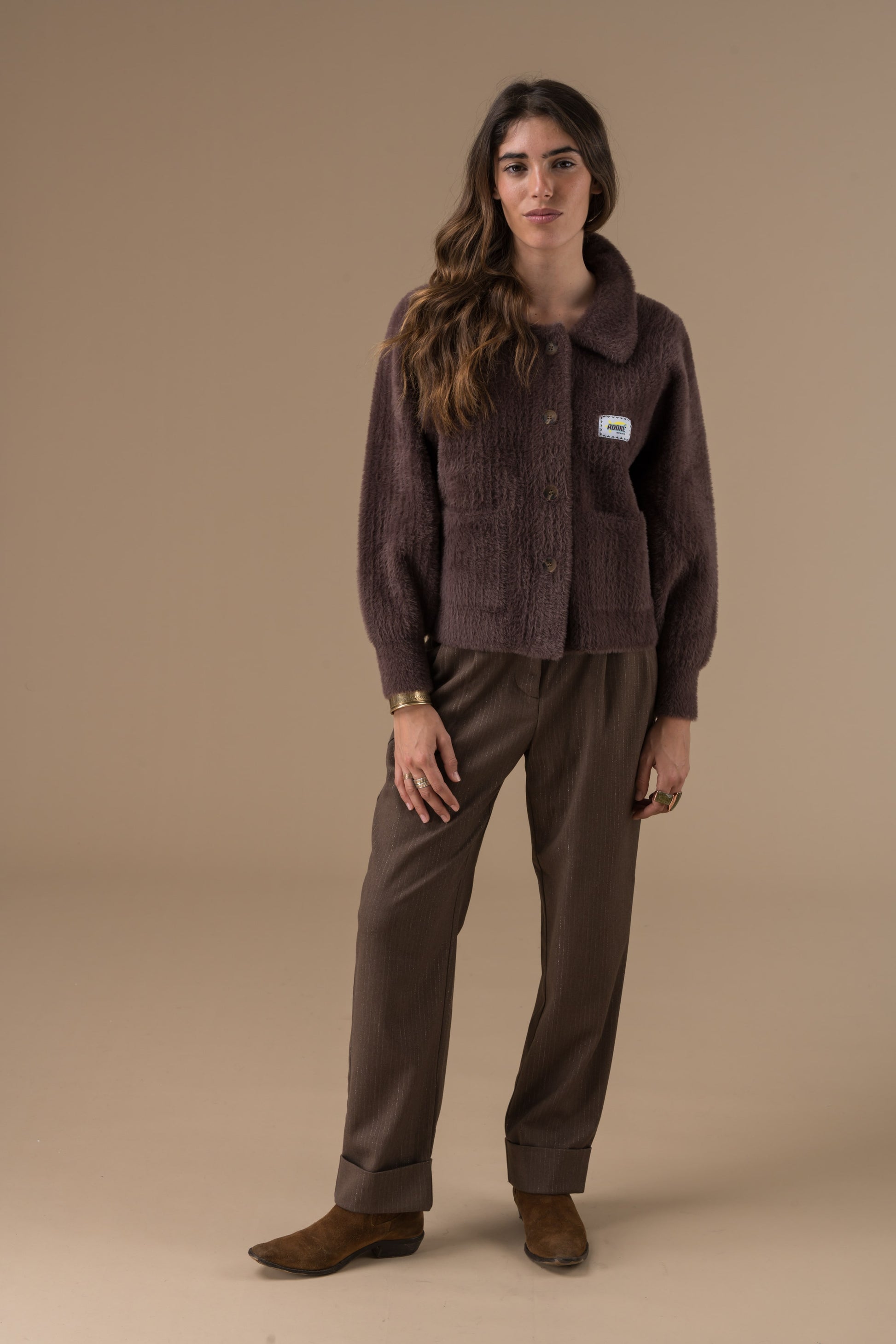Pantalon Zoe à fines rayures raffinées