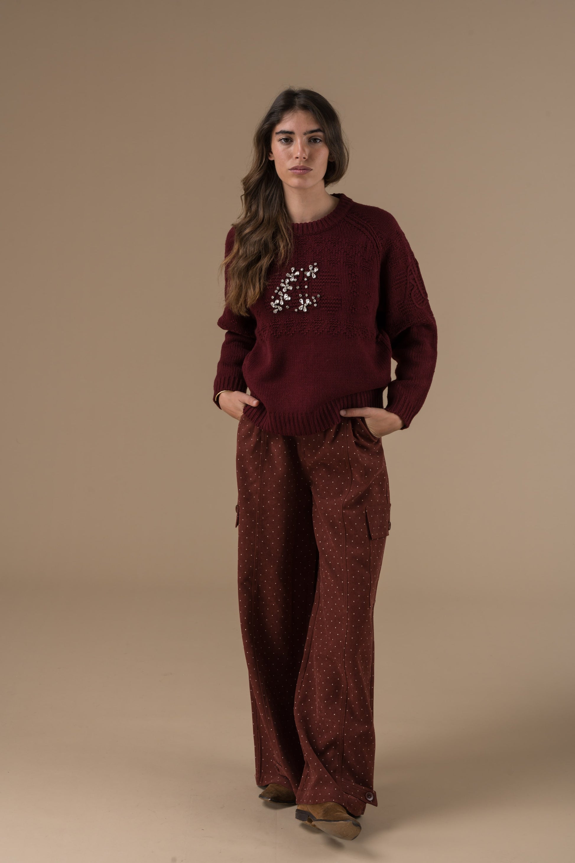 Pantalon Gaya imprimé à petits pois