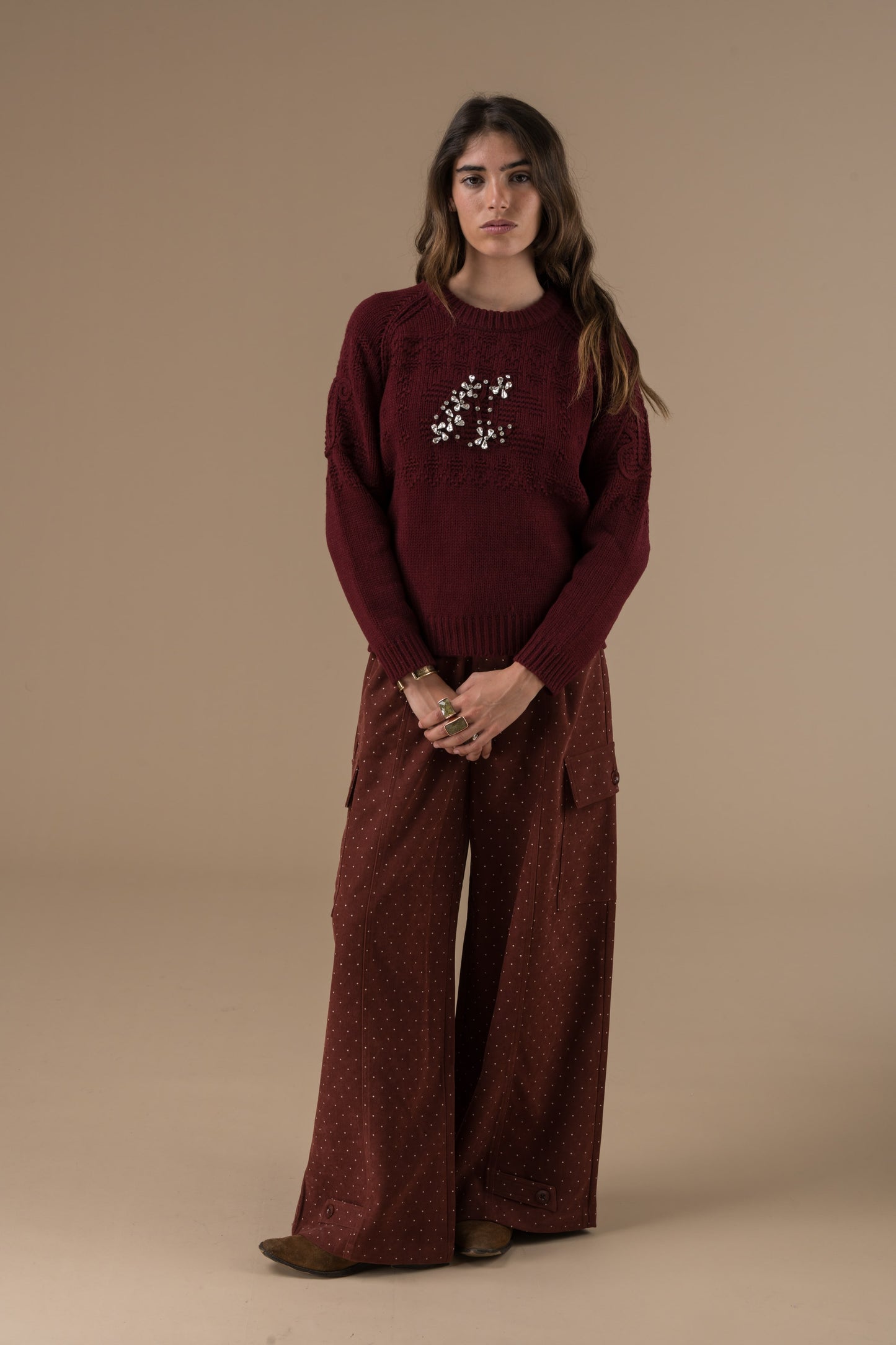 Pantalon Gaya imprimé à petits pois