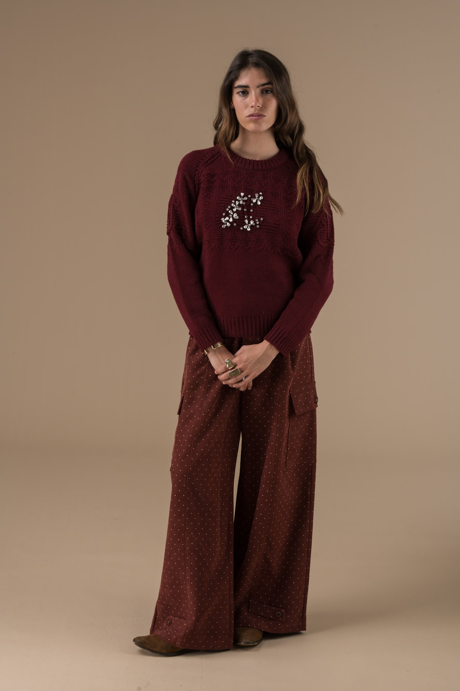 Pantalon Gaya imprimé à petits pois