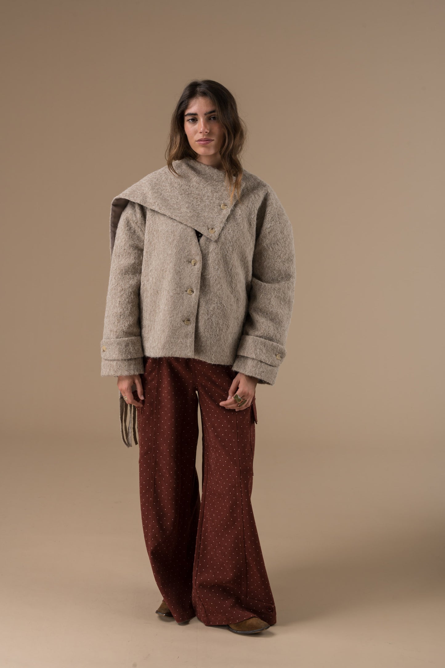 Pantalon Gaya imprimé à petits pois