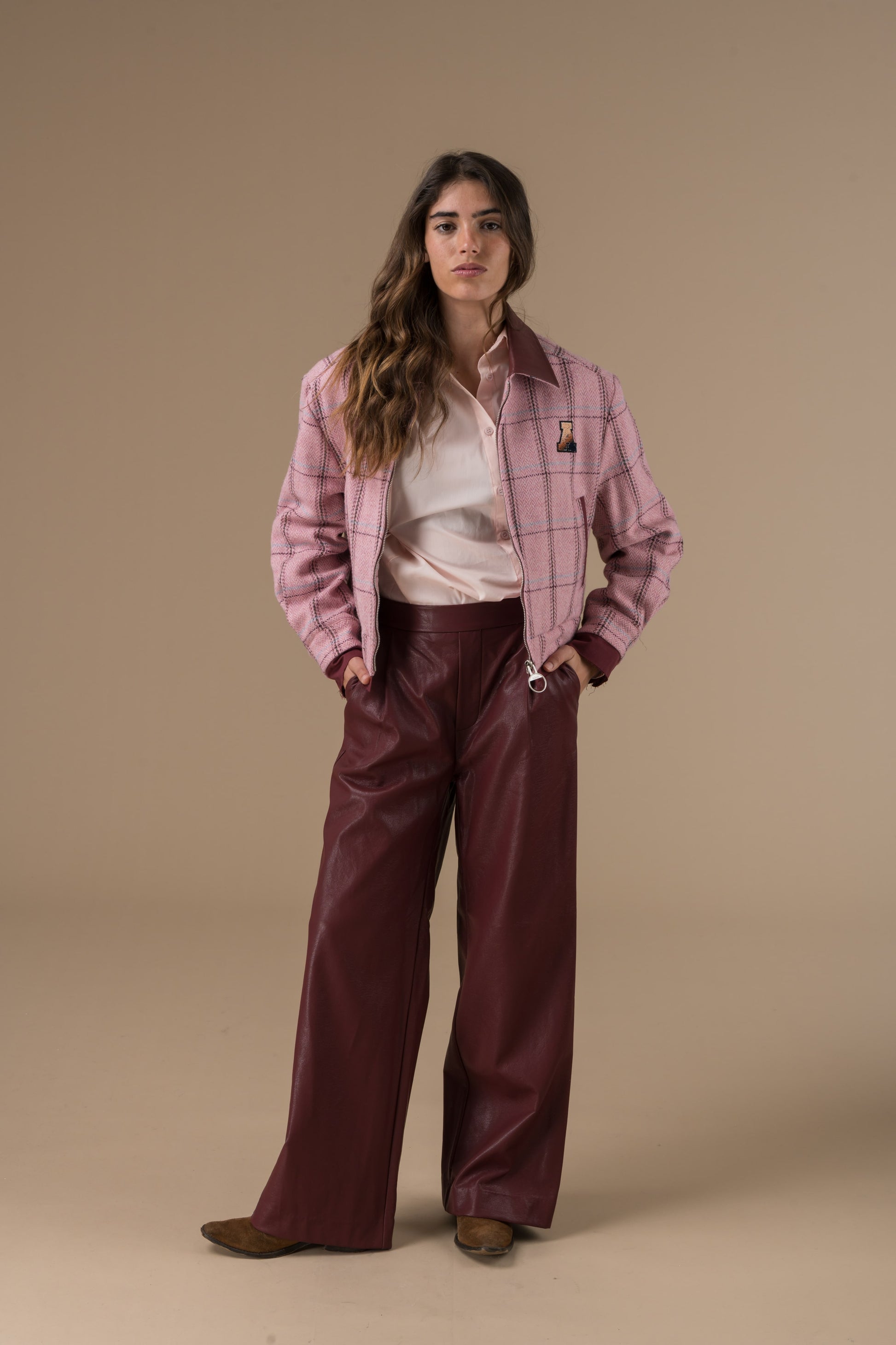 Pantalon Alyzee en simili cuir
