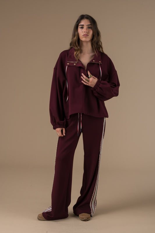 Pantalon Fran à bandes et ruban tricolore