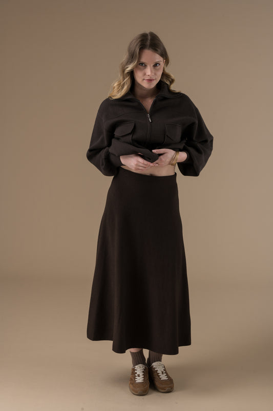 Jupe Callista longue fluide taille mi-haute
