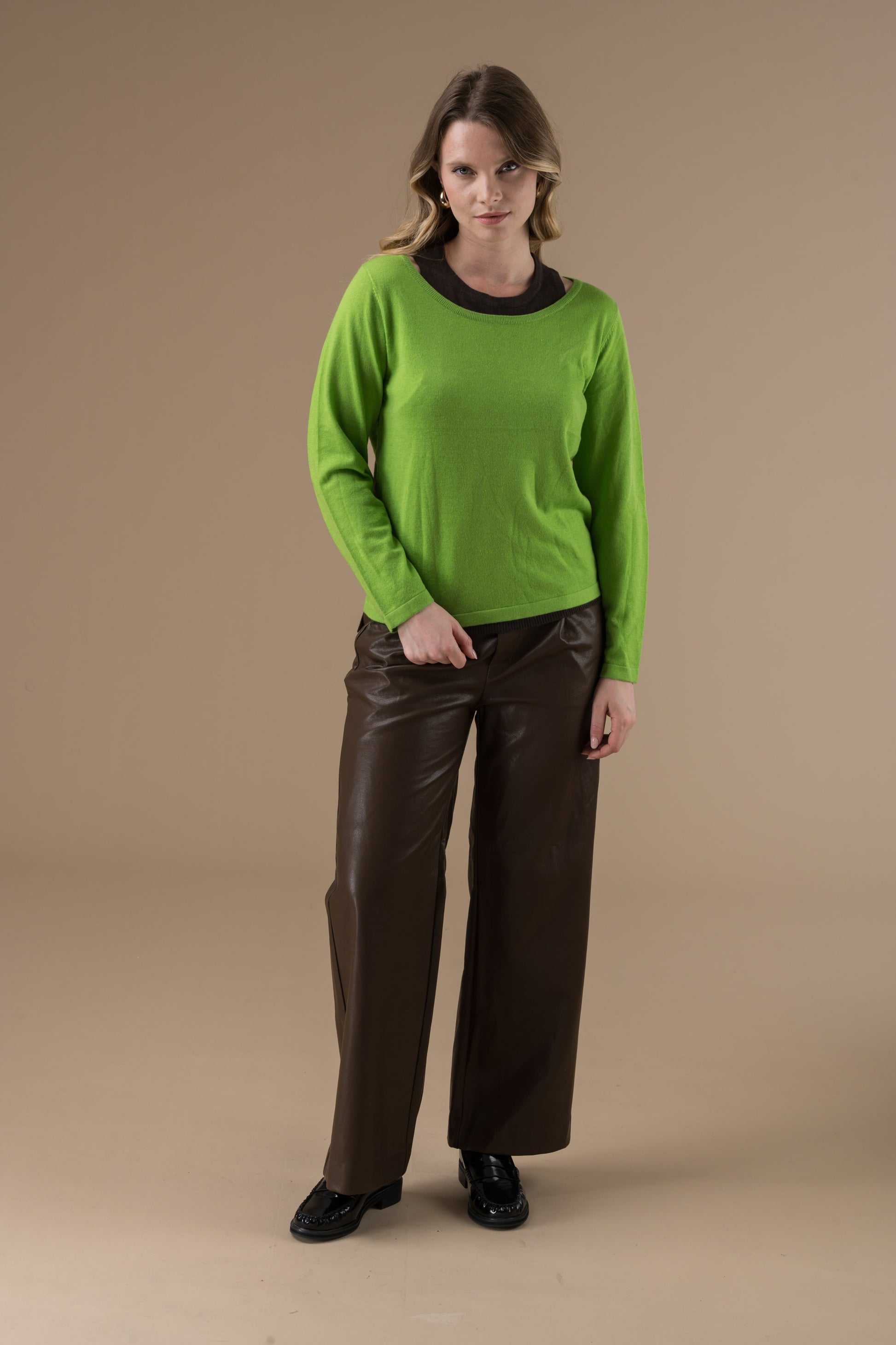 Pantalon Alyzee en simili cuir