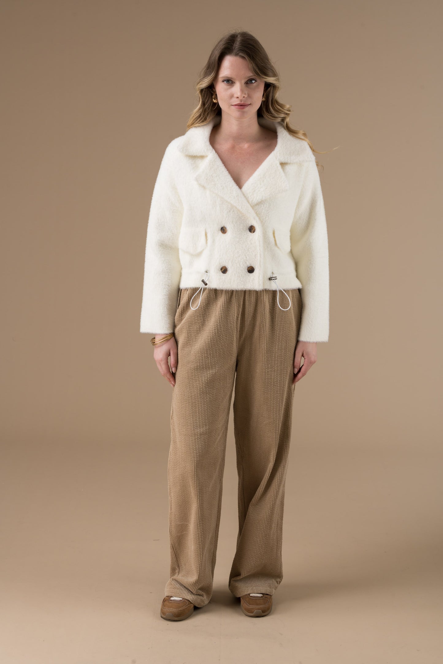 Pantalon Cleo velours côtelé esprit tailleur