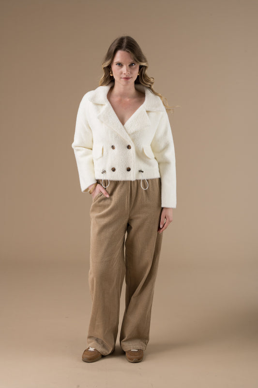Pantalon Meredith droit en velours côtelé