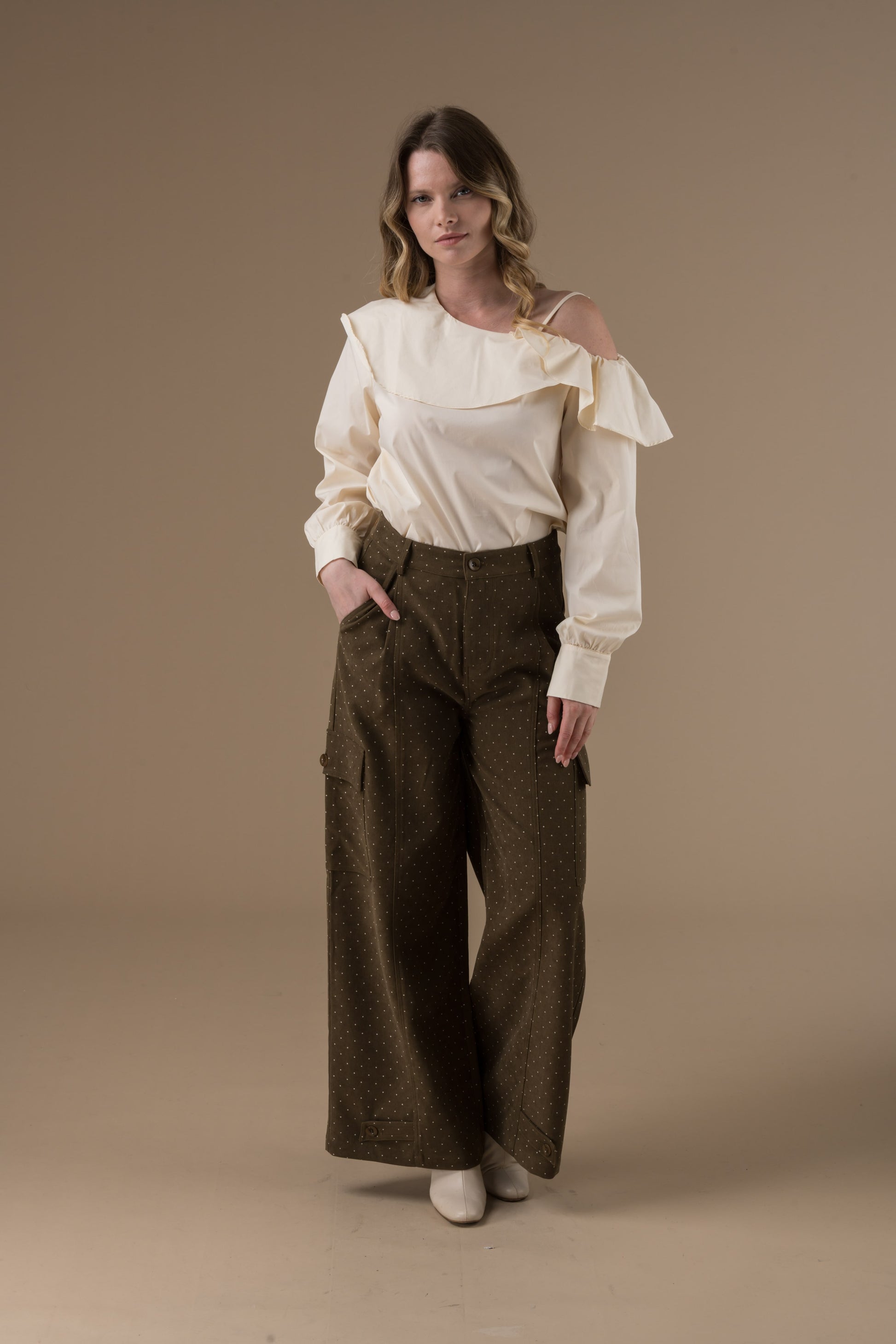 Pantalon Gaya imprimé à petits pois