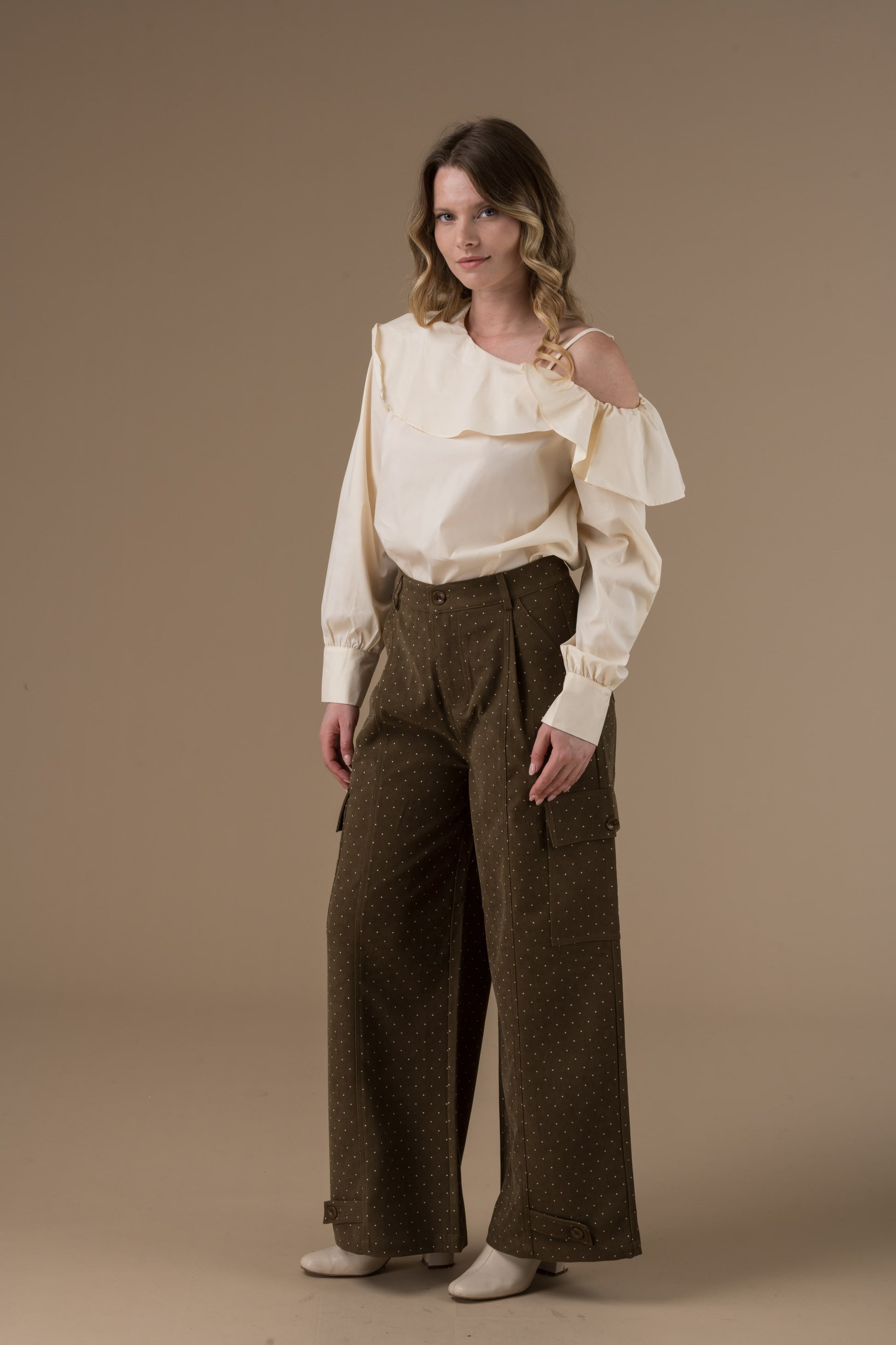 Pantalon Gaya imprimé à petits pois