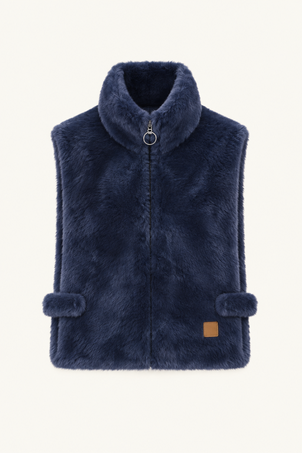 Doudoune sans manches en fausse fourrure Nappy - Marine
