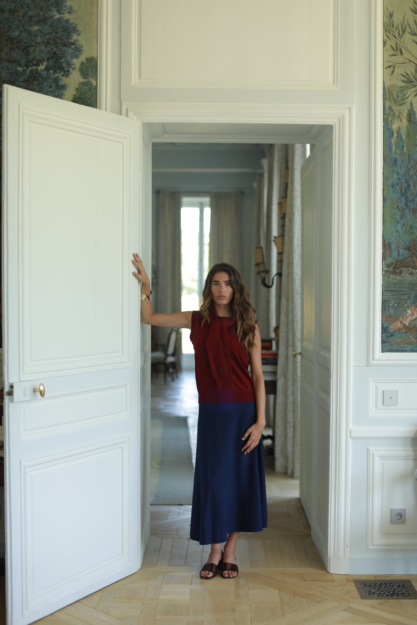 Jupe Callista longue fluide taille mi-haute