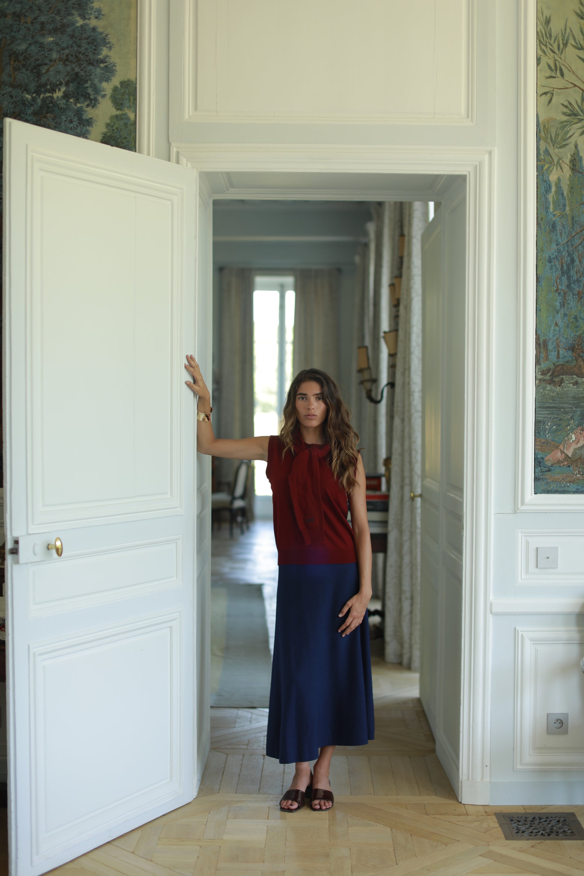 Jupe Callista longue fluide taille mi-haute