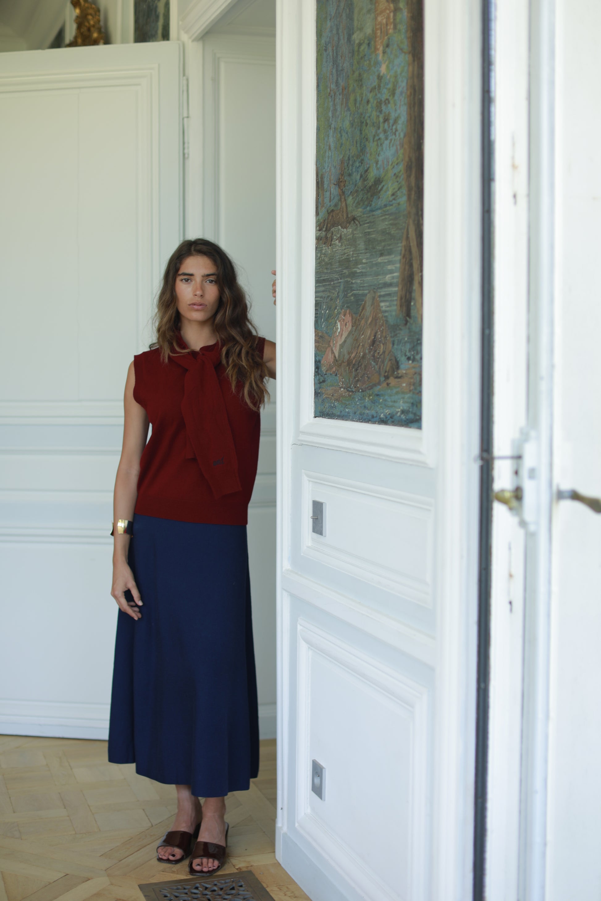 Jupe Callista longue fluide taille mi-haute