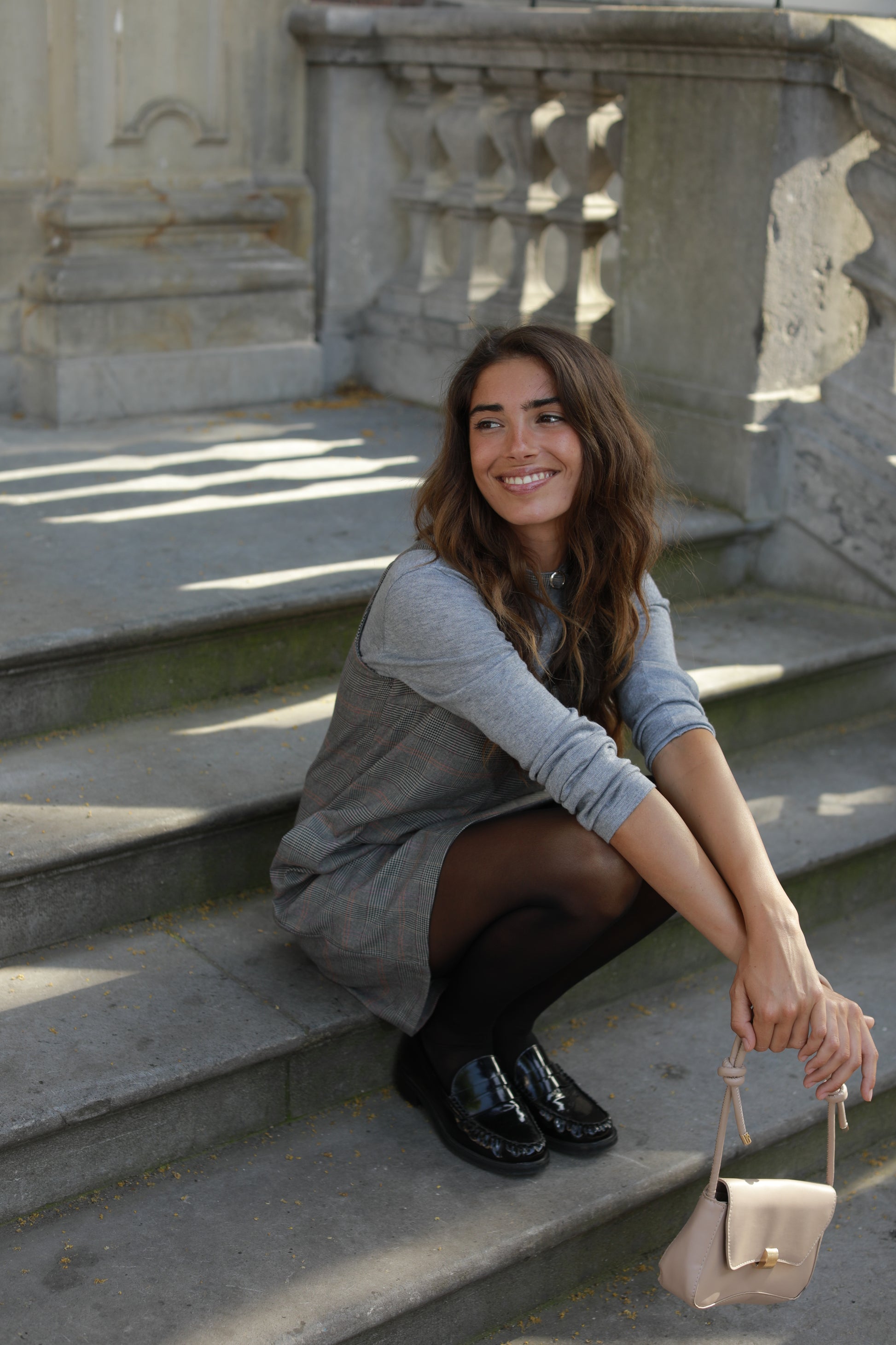 Robe Ashley courte sans manches pied de poule