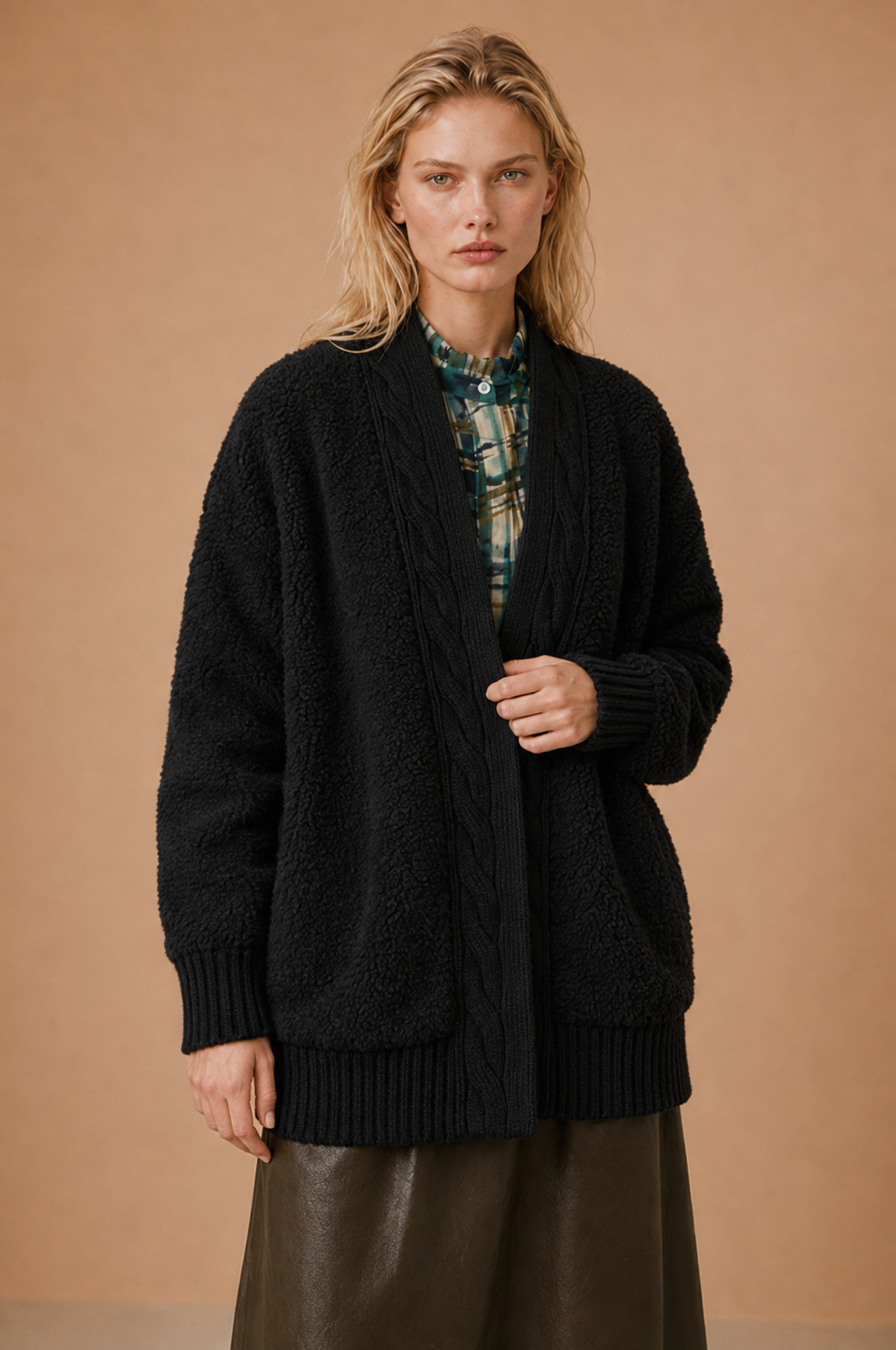 Gilet fausse fourrure Robine - Noir