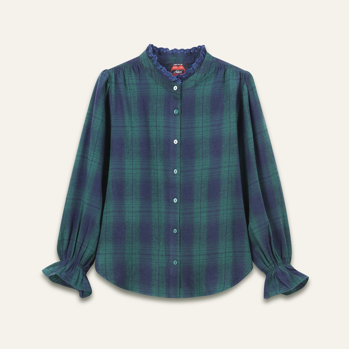 Blouse Kimber - Carreaux Marine et Vert