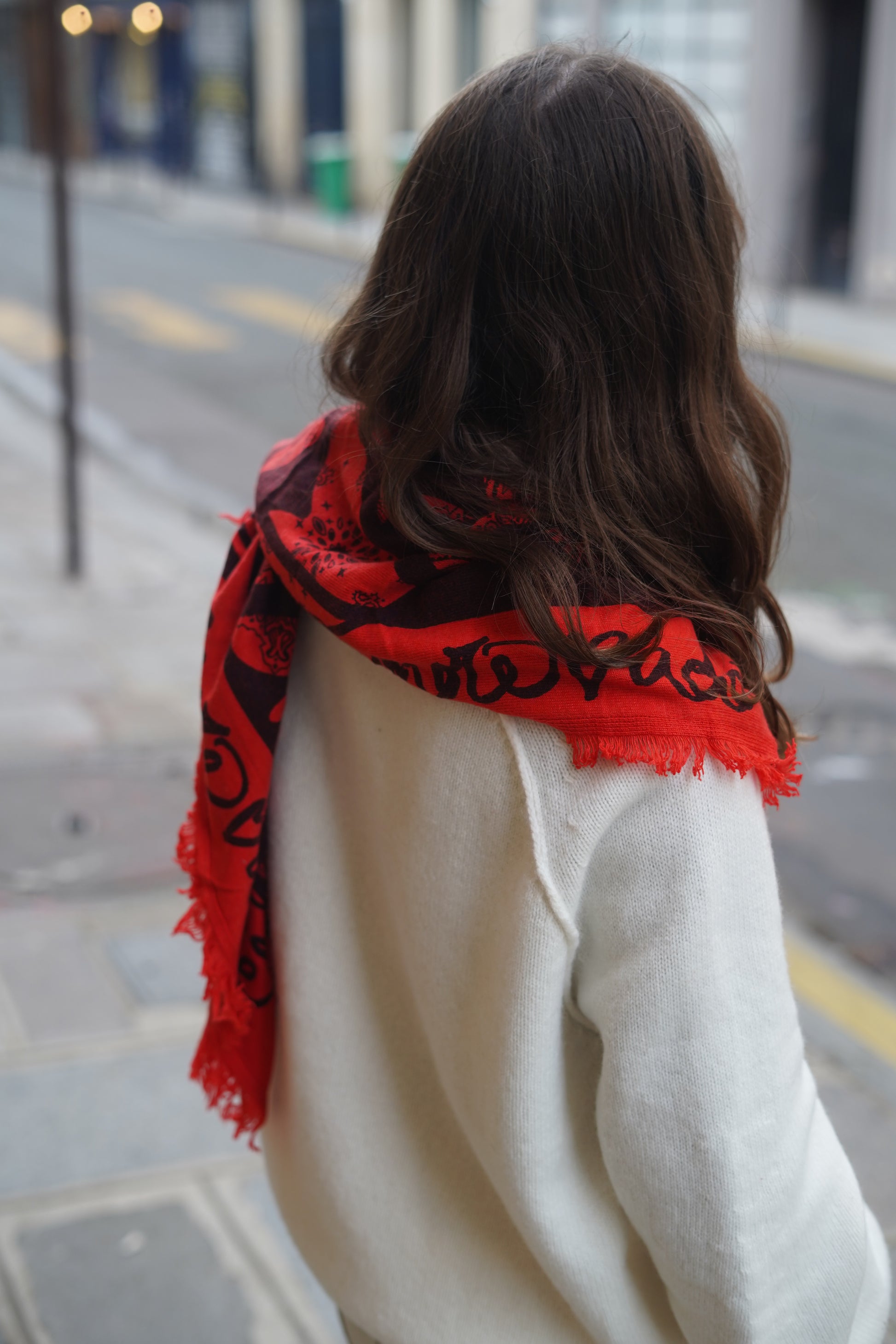 Foulard Bandana Lana Coeur Red Corail