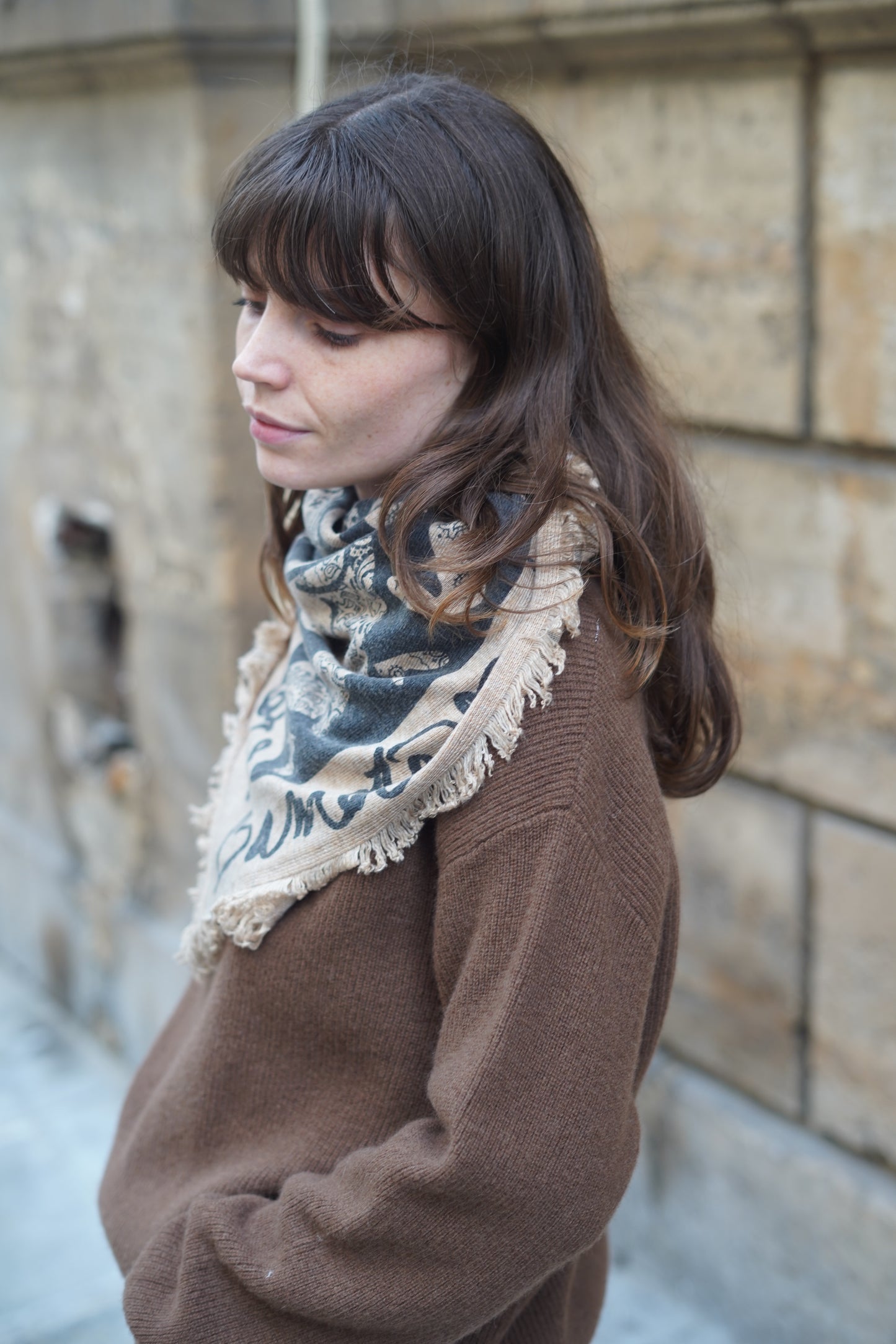 Foulard Bandana Lana Coeur Sable