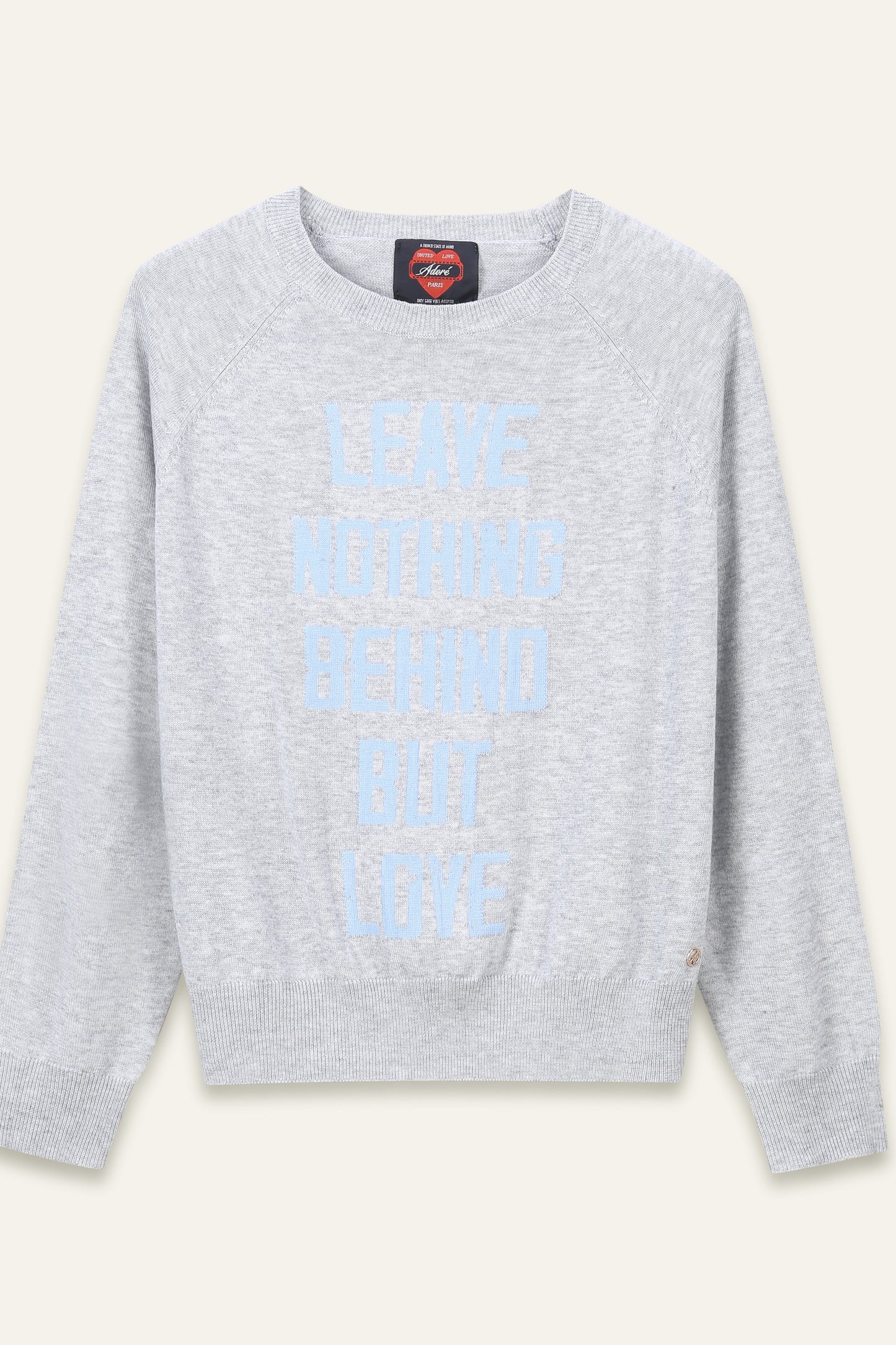 Sweat à message Loving - Gris Chiné