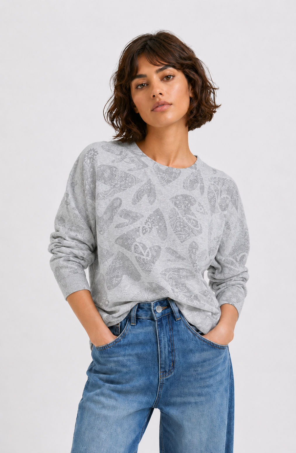 Pull Linda Bandana aux motifs cœur