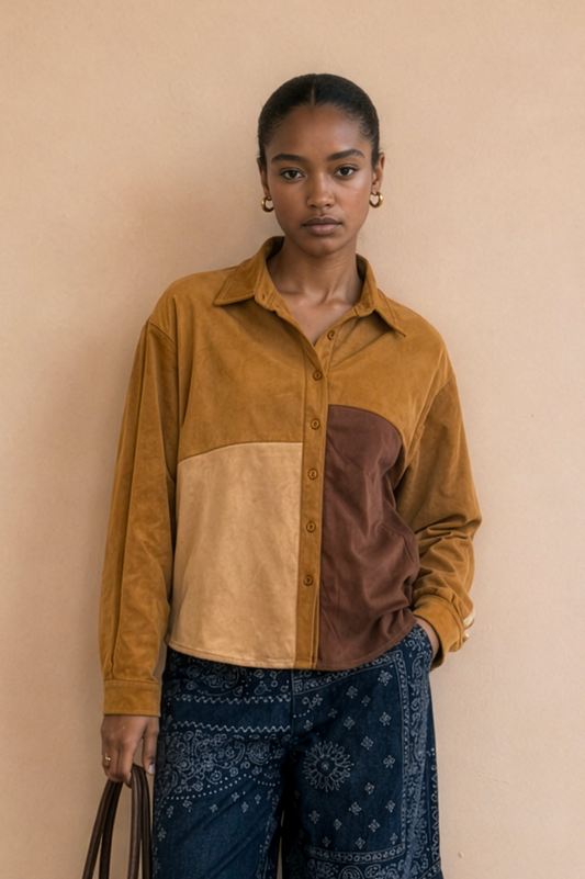 Chemise Orchide - Patchwork Brun