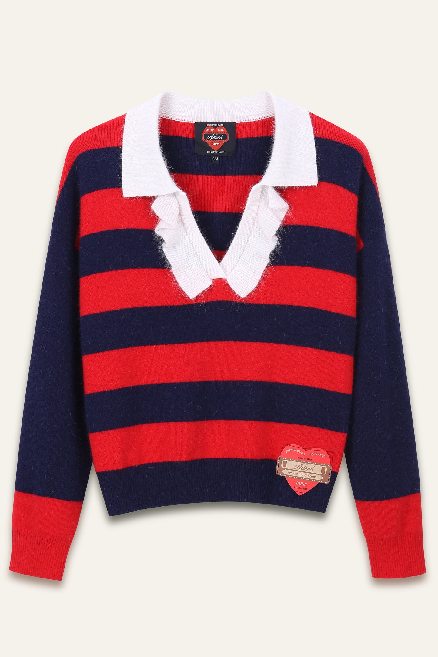 Pull Paulo - Rayures Marine et Rouge