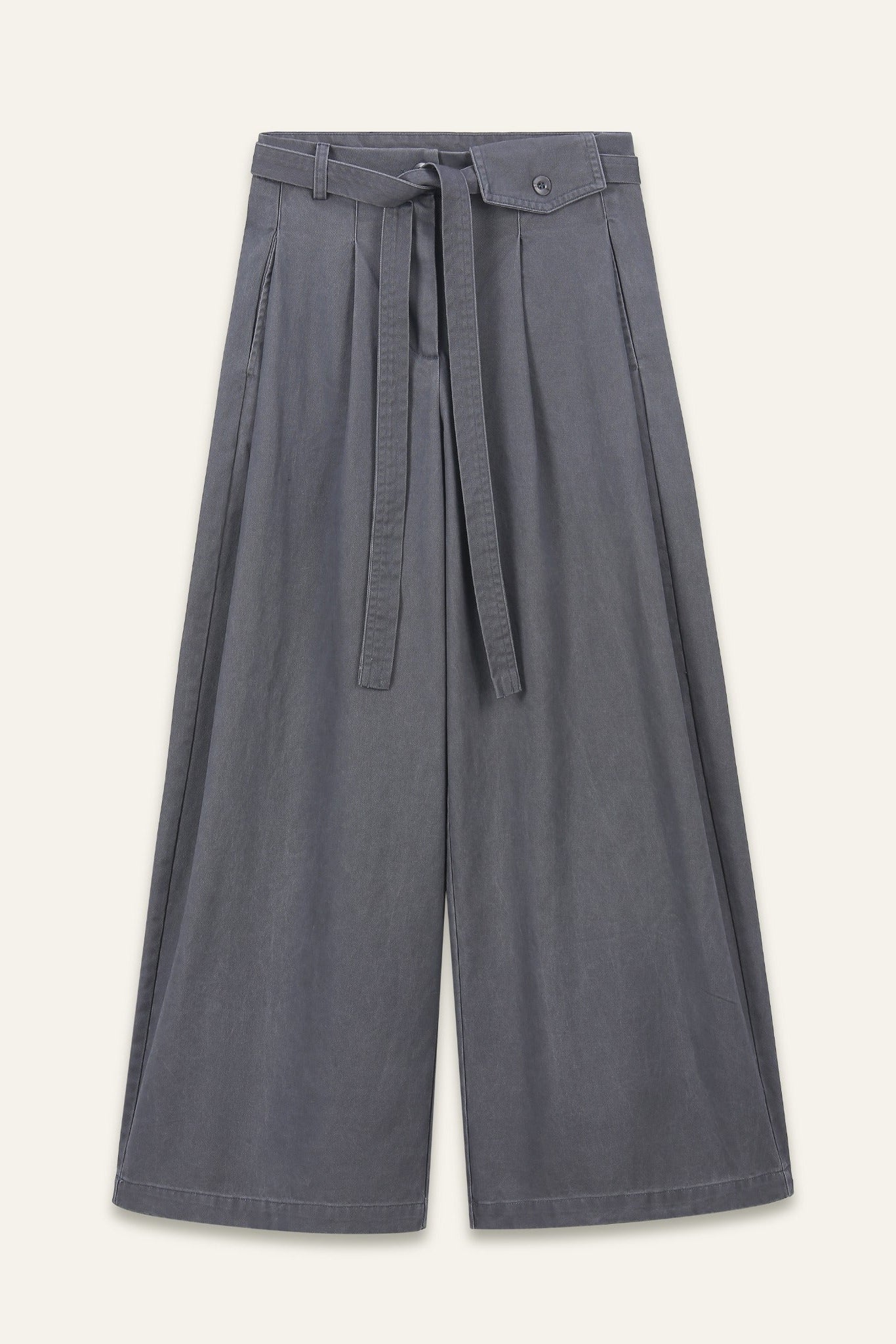 Pantalon large & fluide palazzo Myriam - Acier