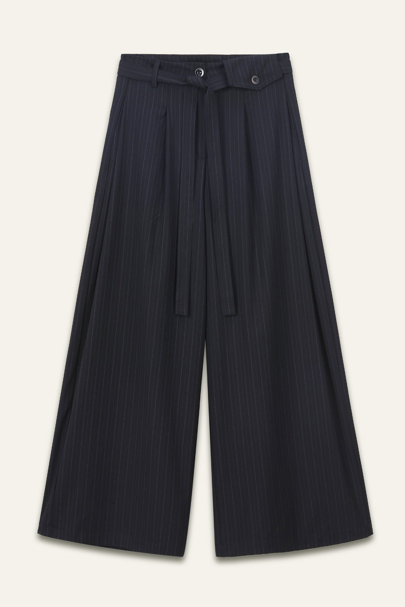 Pantalon à rayures fines large & fluide palazzo Myriam - Noir