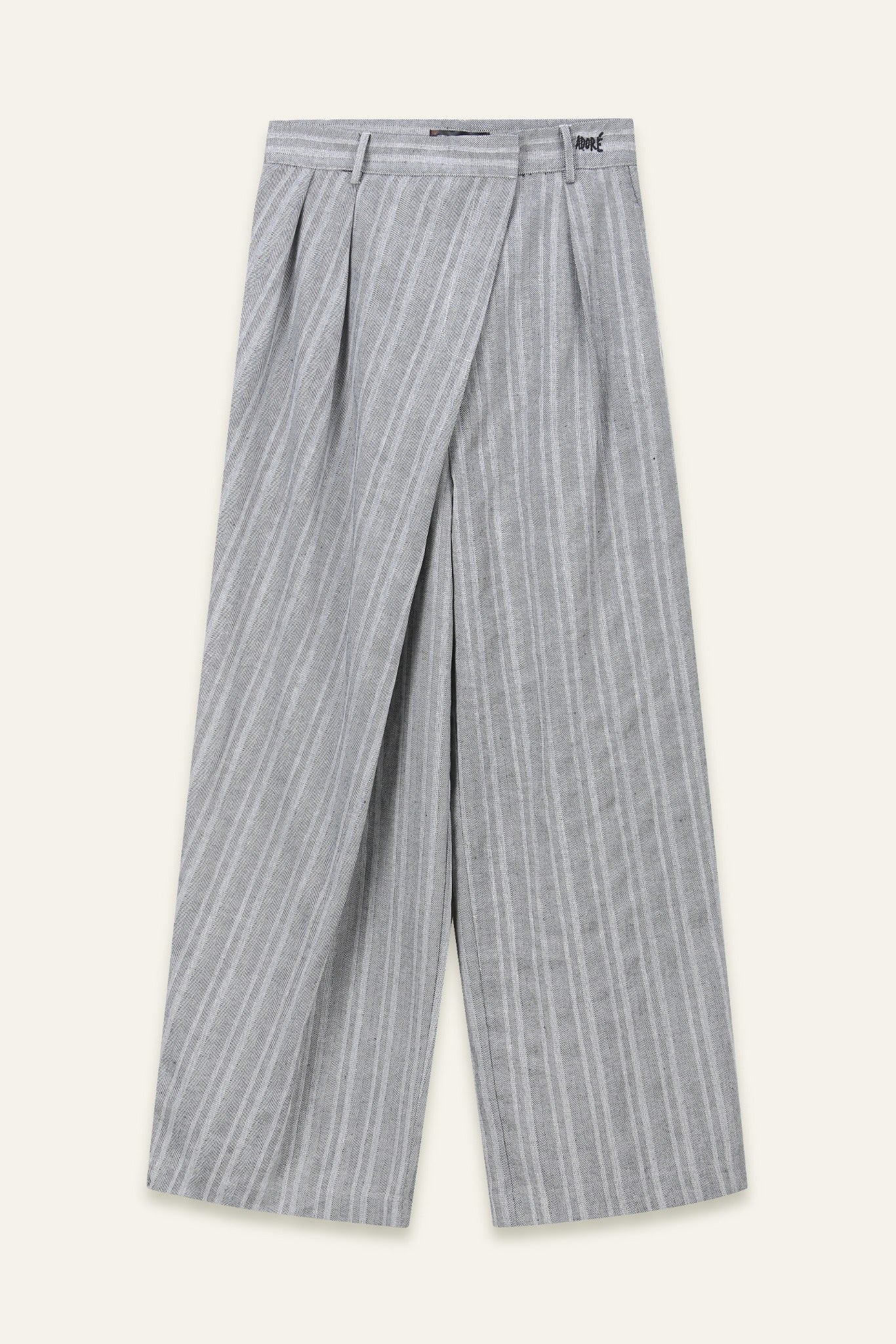 Pantalon large & fluide Ludivine - Chevron Noir