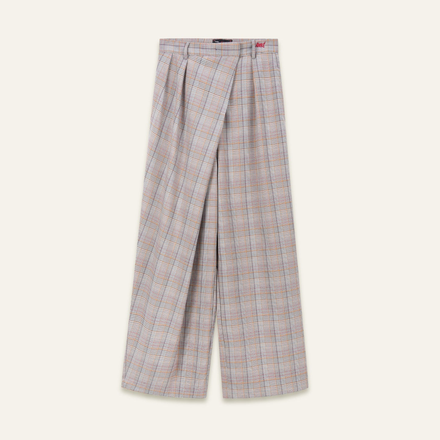 Pantalon de tailleur large Ludivine - Prince de galles