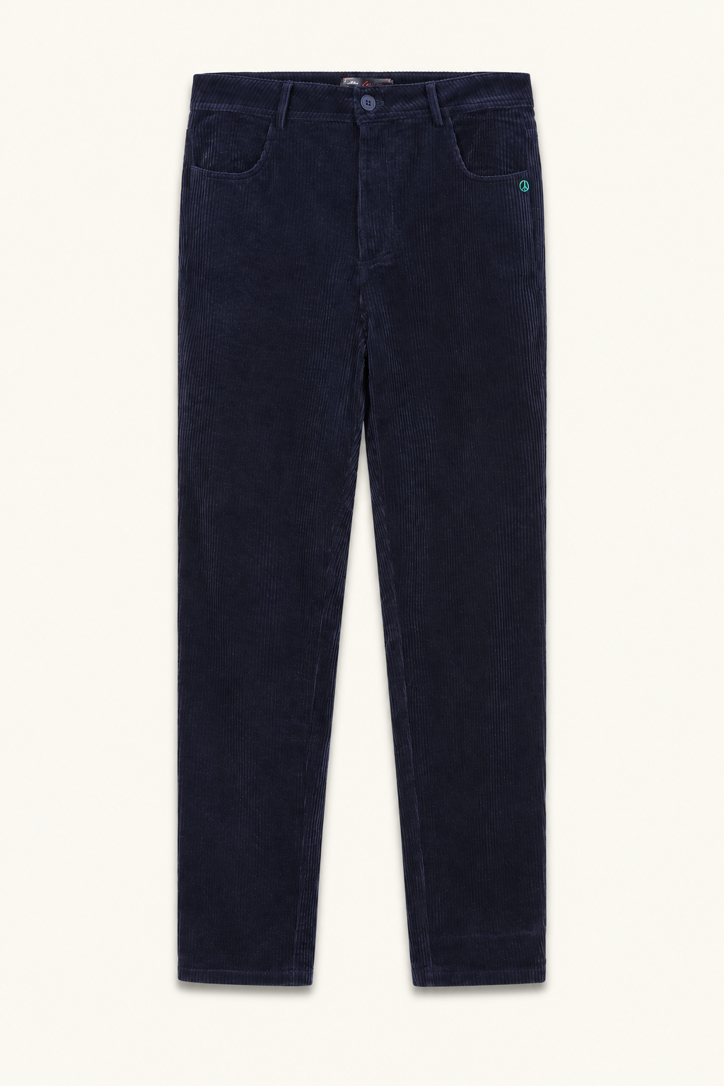 Pantalon en velours taille haute Raquel - Marine