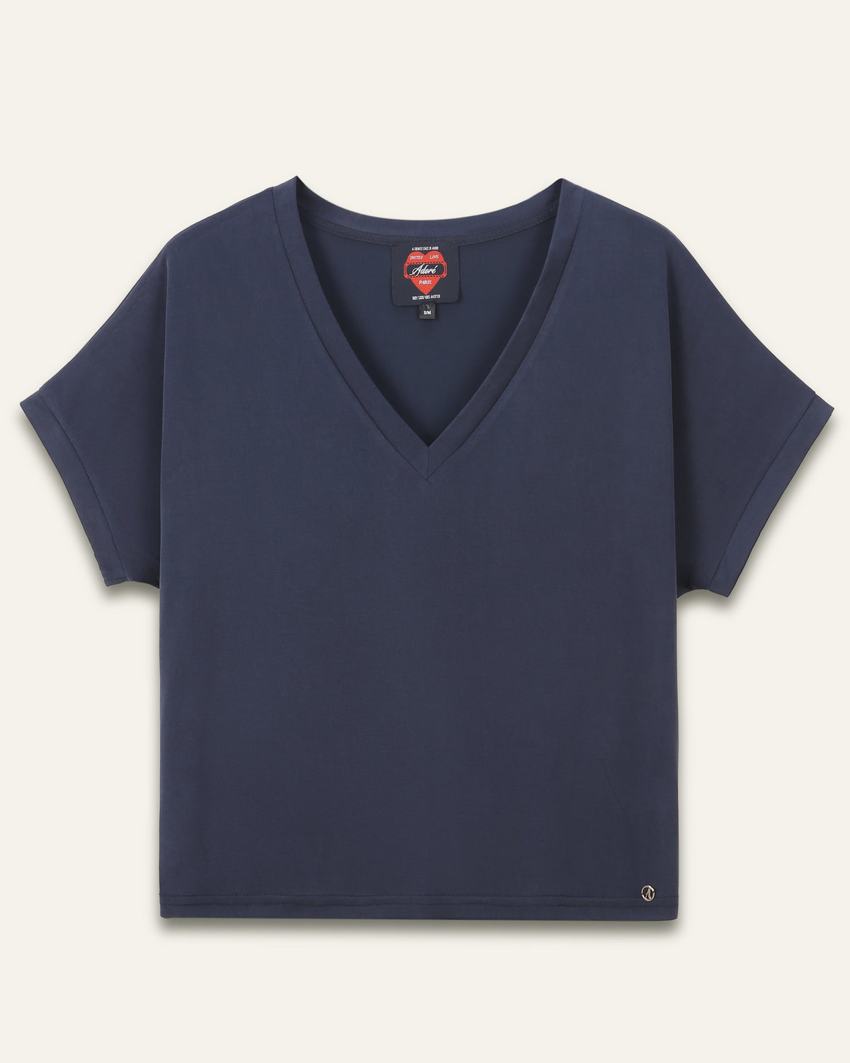 T-shirt col V Rajor - Marine