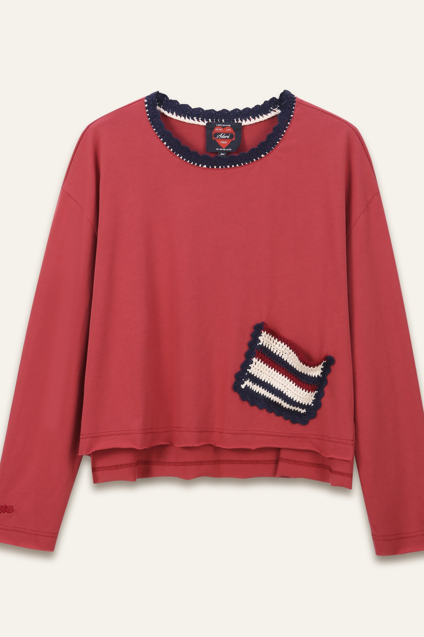 T-shirt manches longues avec poche artisanale Lectra - Bordeaux
