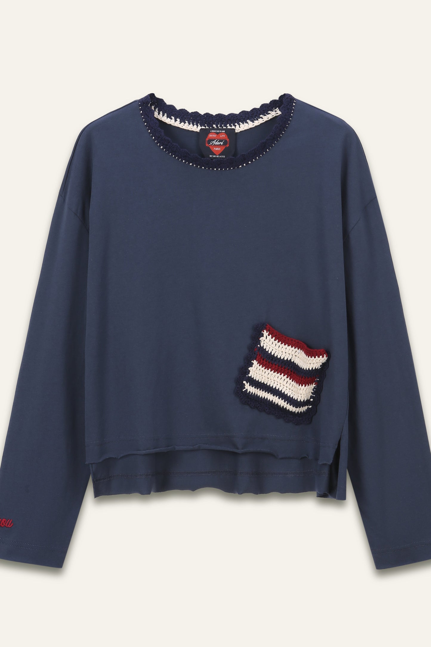T-shirt manches longues avec poche artisanale Lectra - Carbone