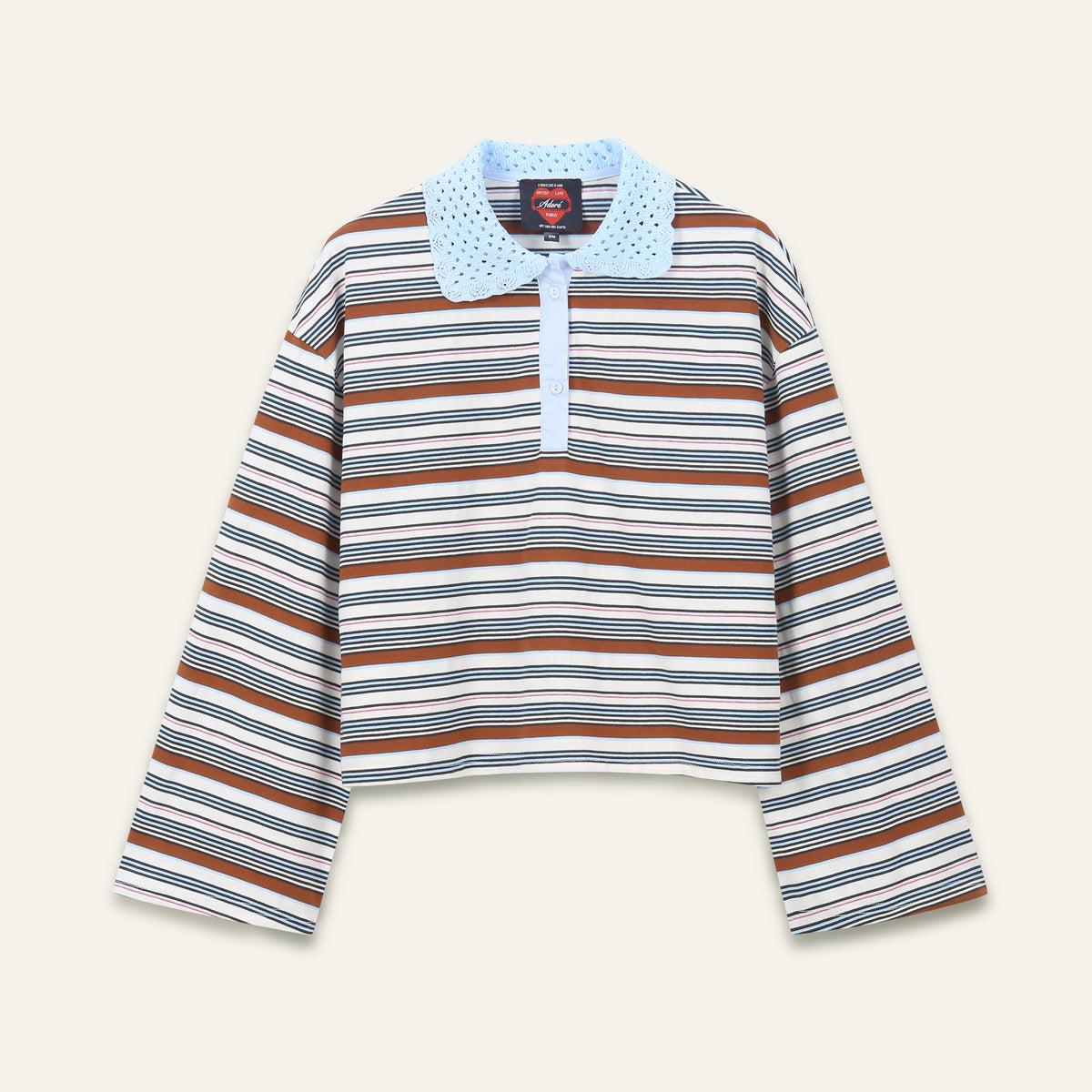 Sweat-Shirt Lutecia - Rayure Ecrue Et Ciel