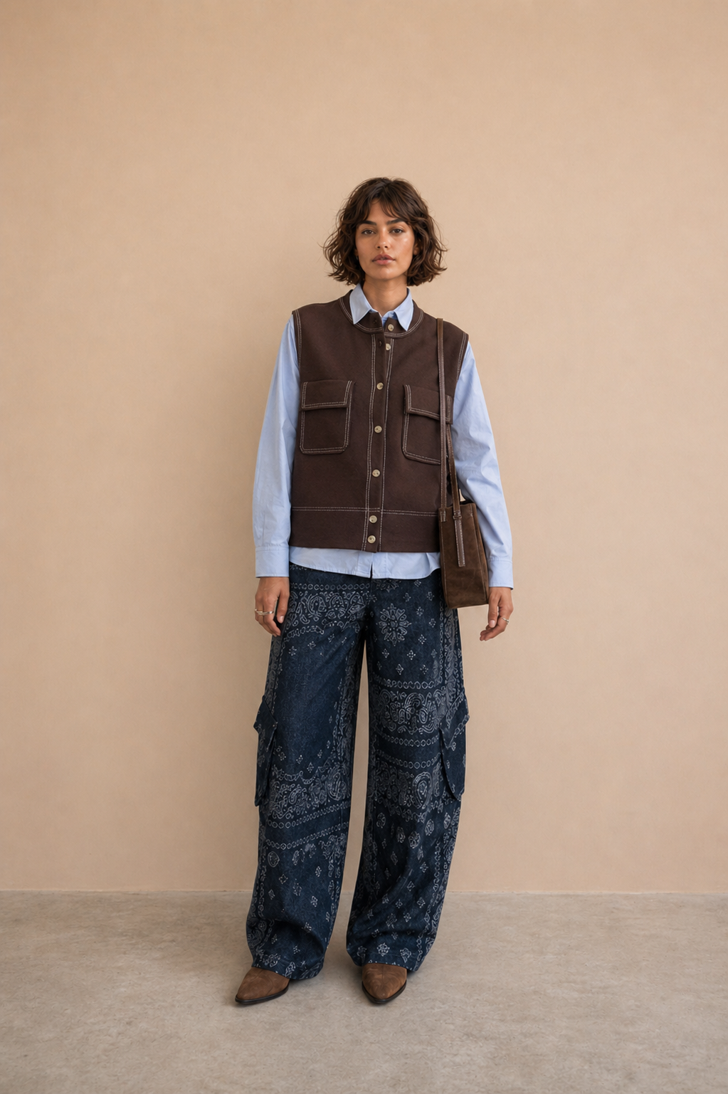 Gilet sans manches Tomette - Chocolat