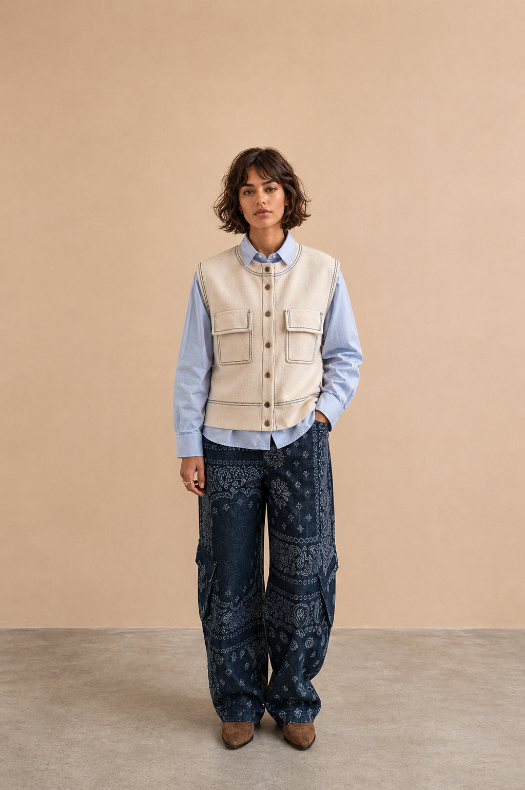 Gilet sans manches Tomette - Ecru