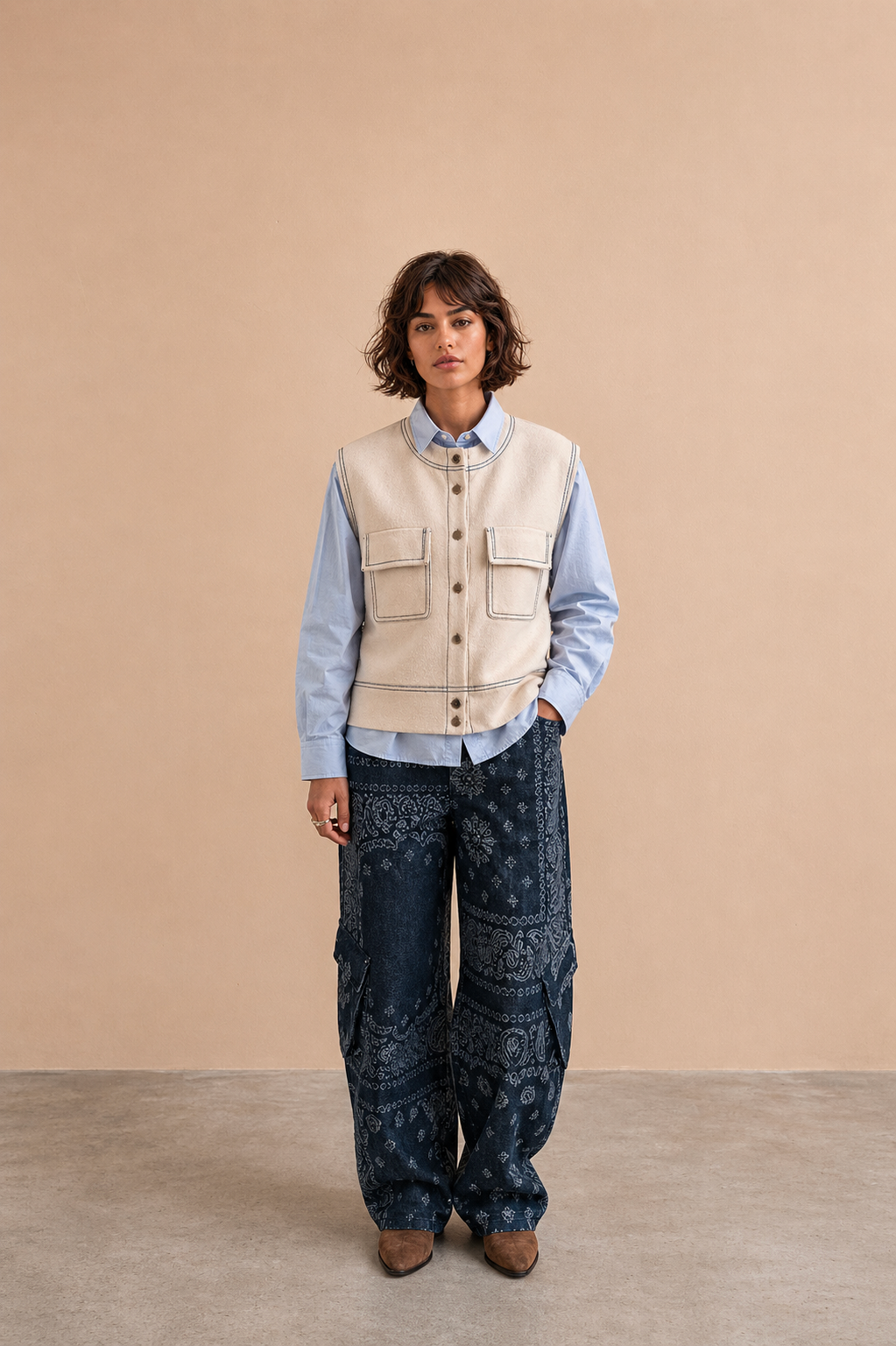 Gilet sans manches Tomette - Ecru