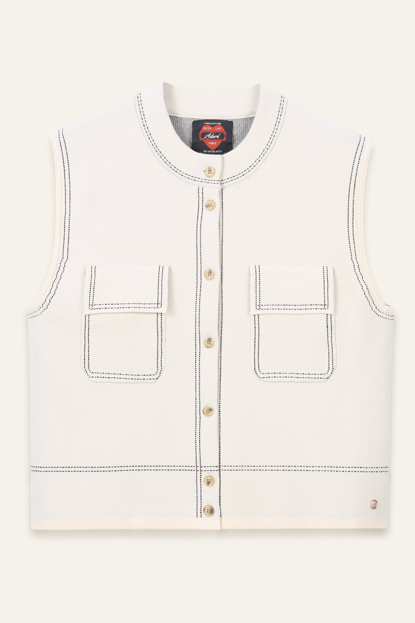 Gilet sans manches Tomette - Ecru