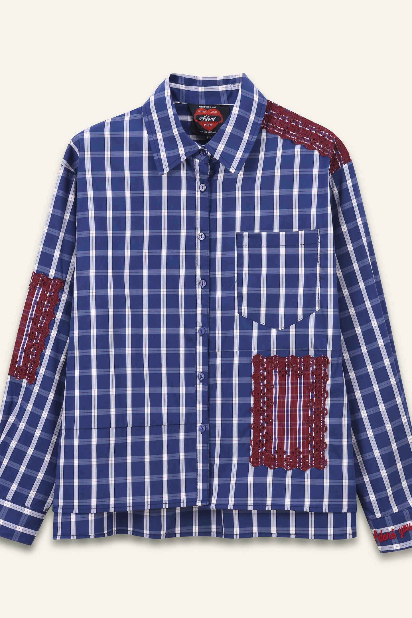 Top Arlo - Carreaux Bleu et Rouge