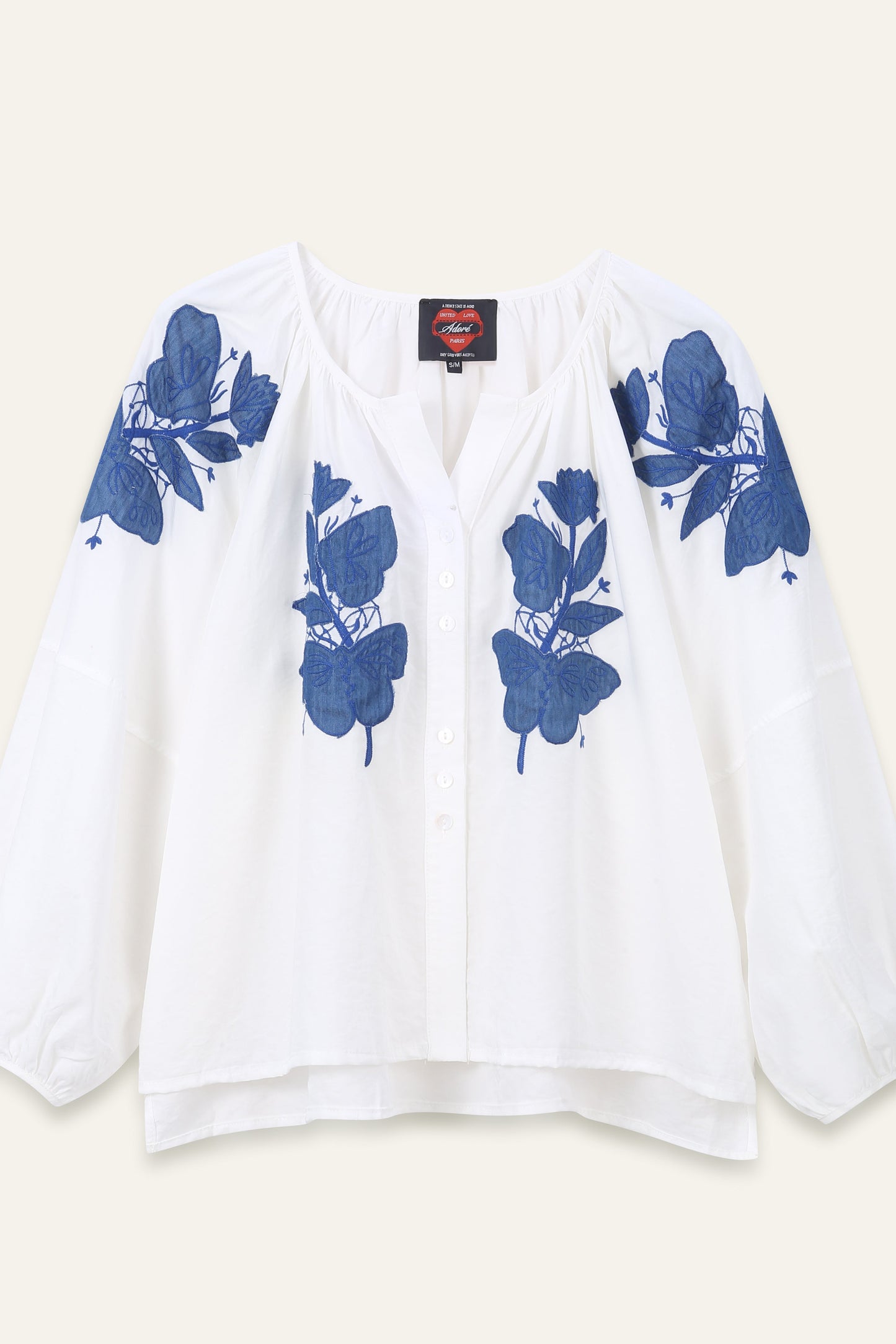Blouse broderies Blora - Ecru