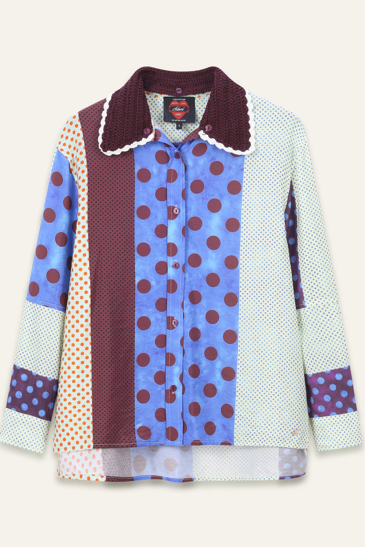 Chemise multicolore col contrastant Daria - Pois