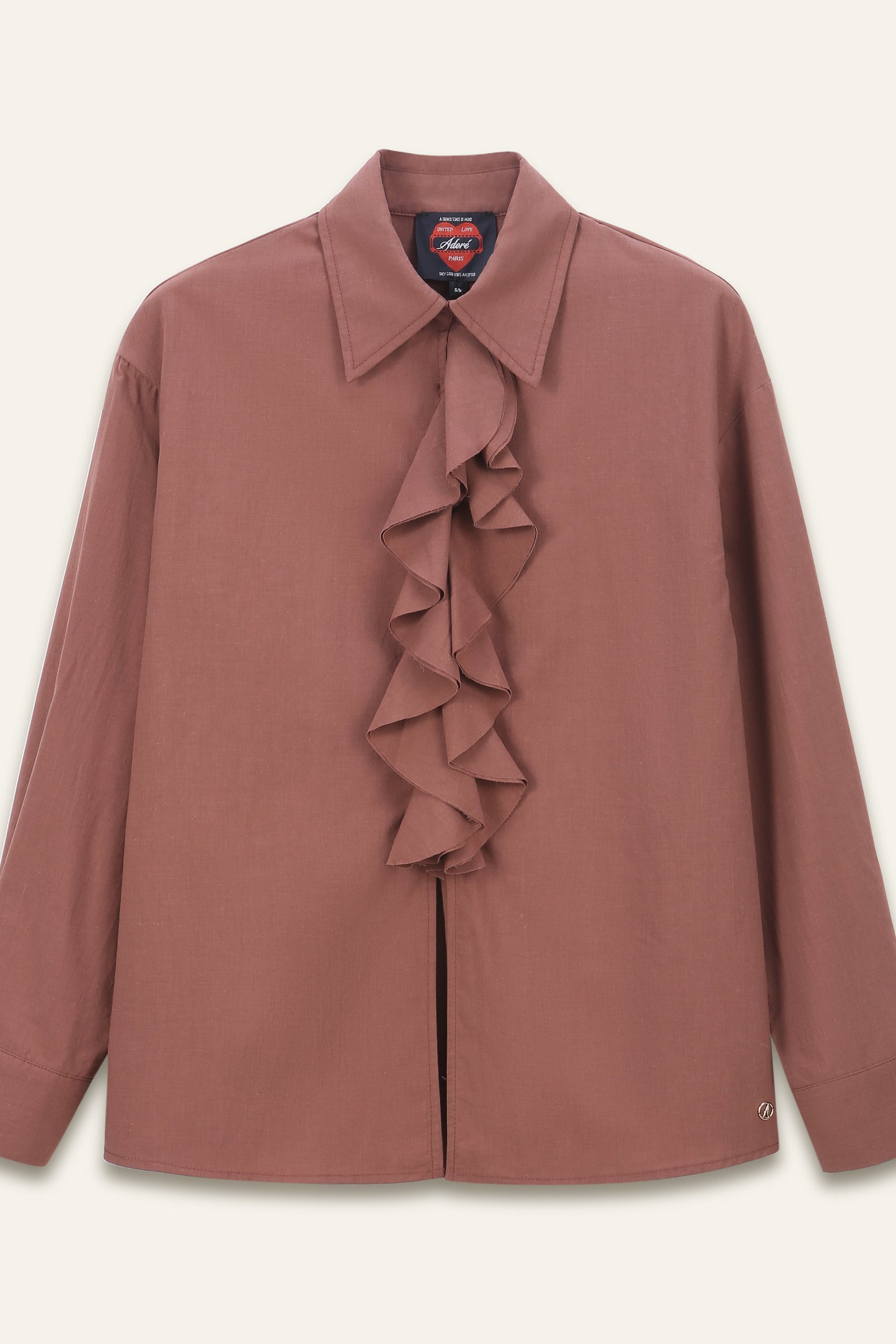 Blouse à volants Damienne - Choco