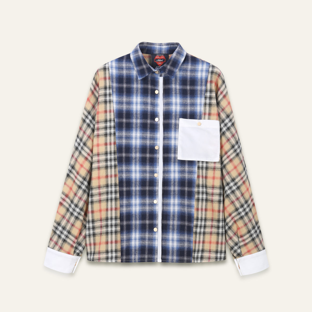 Chemise Ovy à carreaux bleus et écru | Adoré Paris