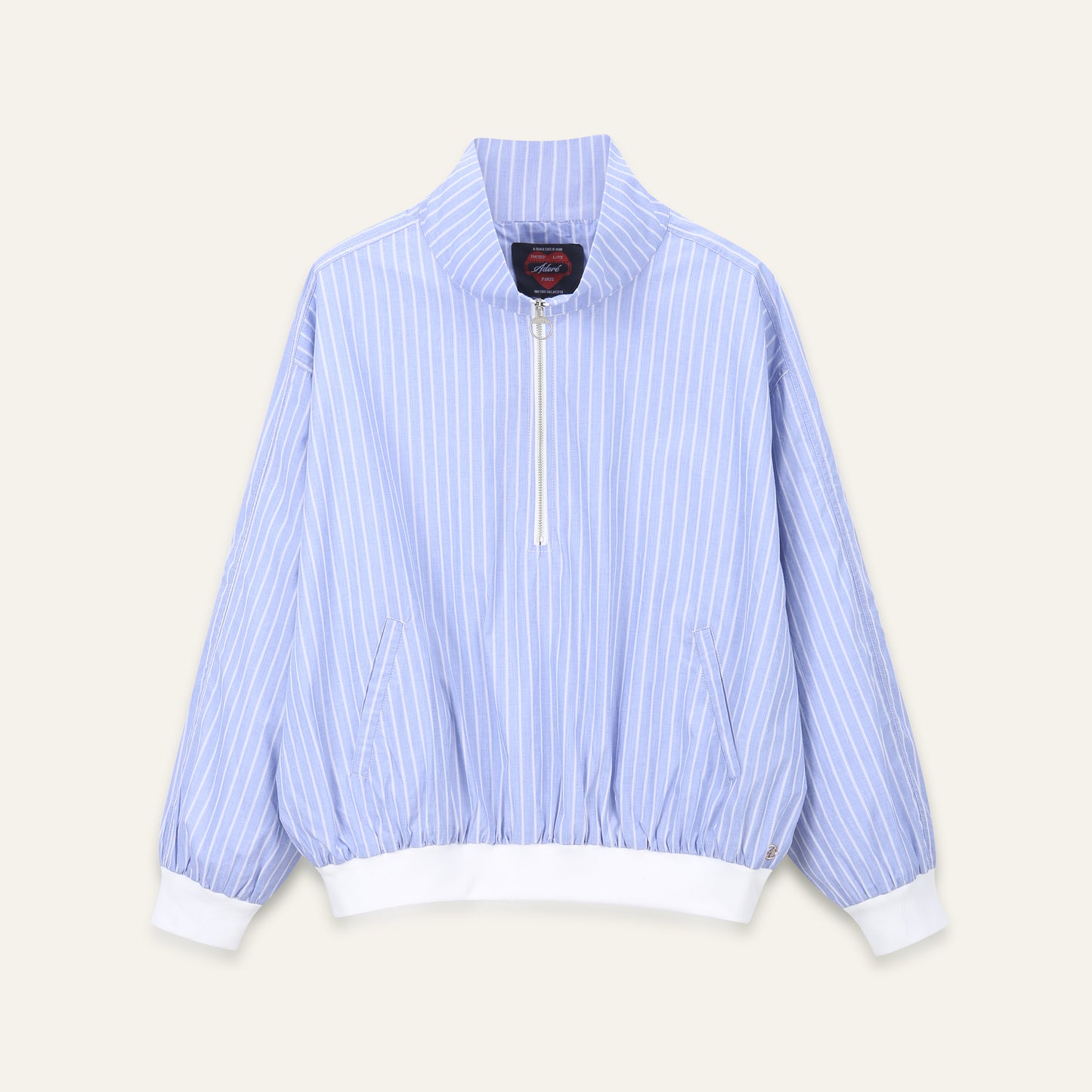 OFFRE LOOK A -30% - Blouson Celina Rayures Ciel + Pantalon Myriam acier