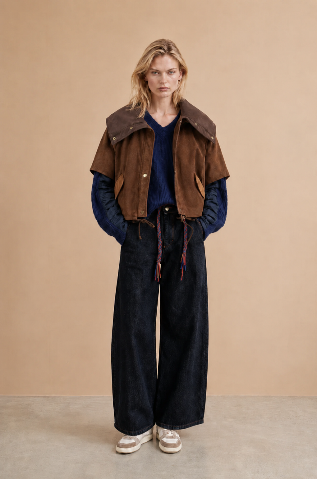 Veste manches courtes Oryn - Patchwork Camel