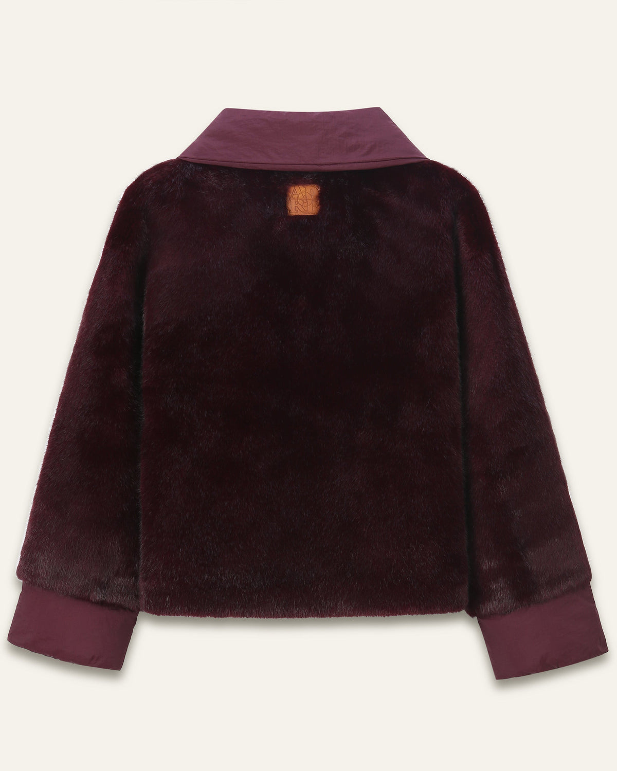 Veste fausse fourrure col contrastant Livina - Burgundy