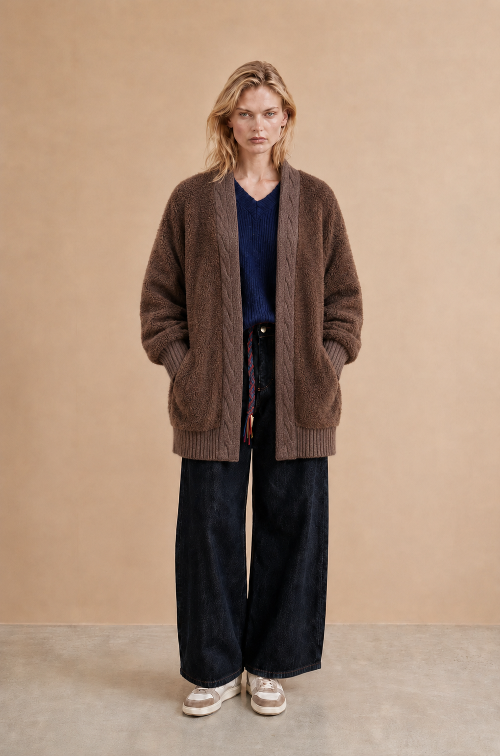 Cardigan fausse fourrure Robine - Chocolat