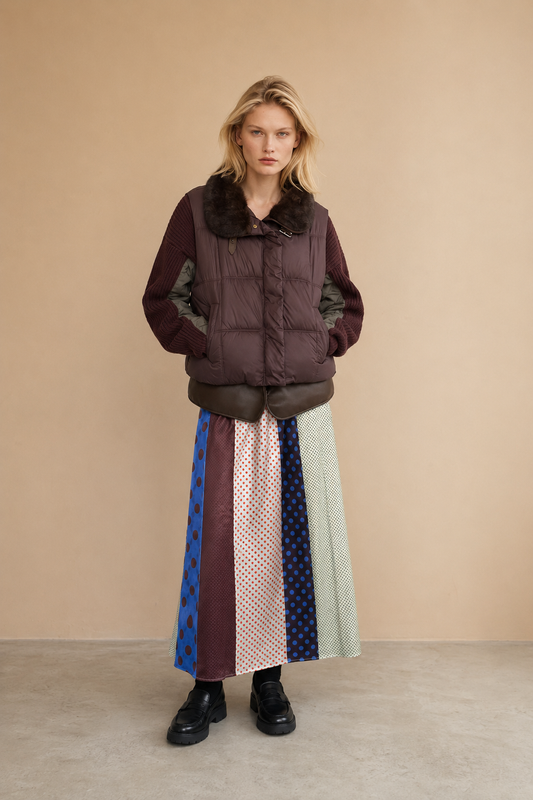 Jupe longue multicolore Acacia - Pois