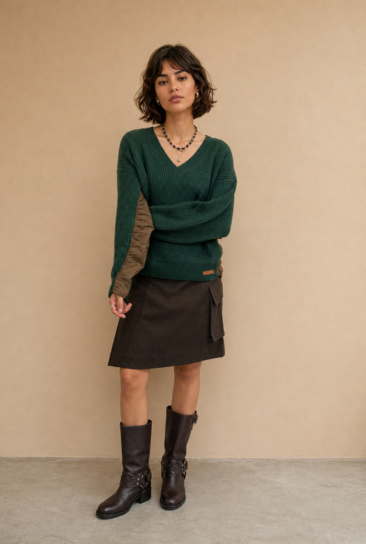 Pull Anita canard en maille côtelée | Adoré Paris